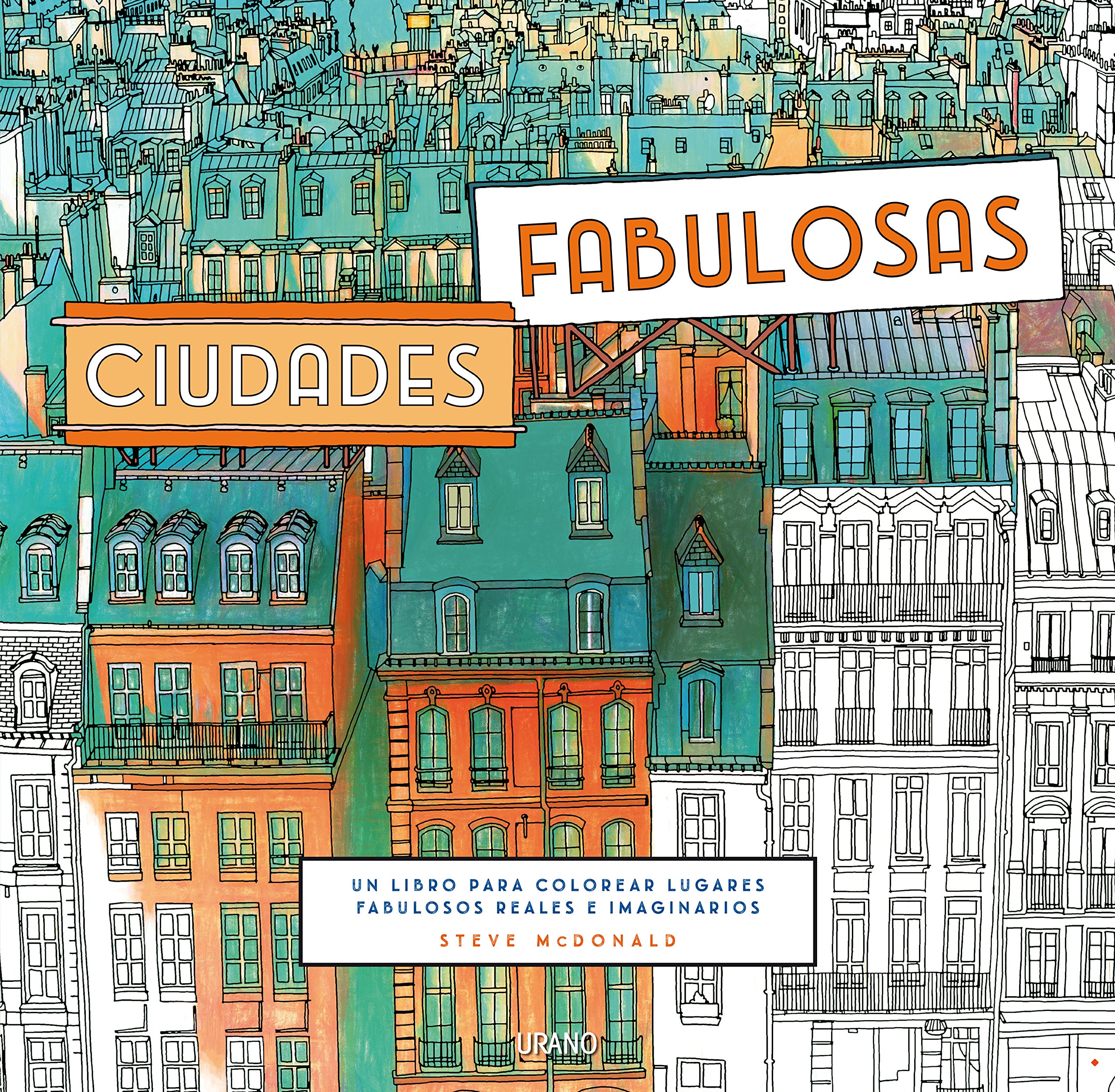 Ciudades Casas Castillos Libro para colorear para adultos Ciudades
